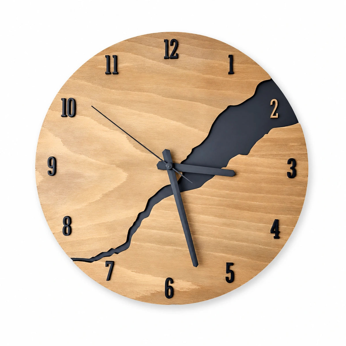 Horloge bois et bambou 30 cm — vue studio retravaillée