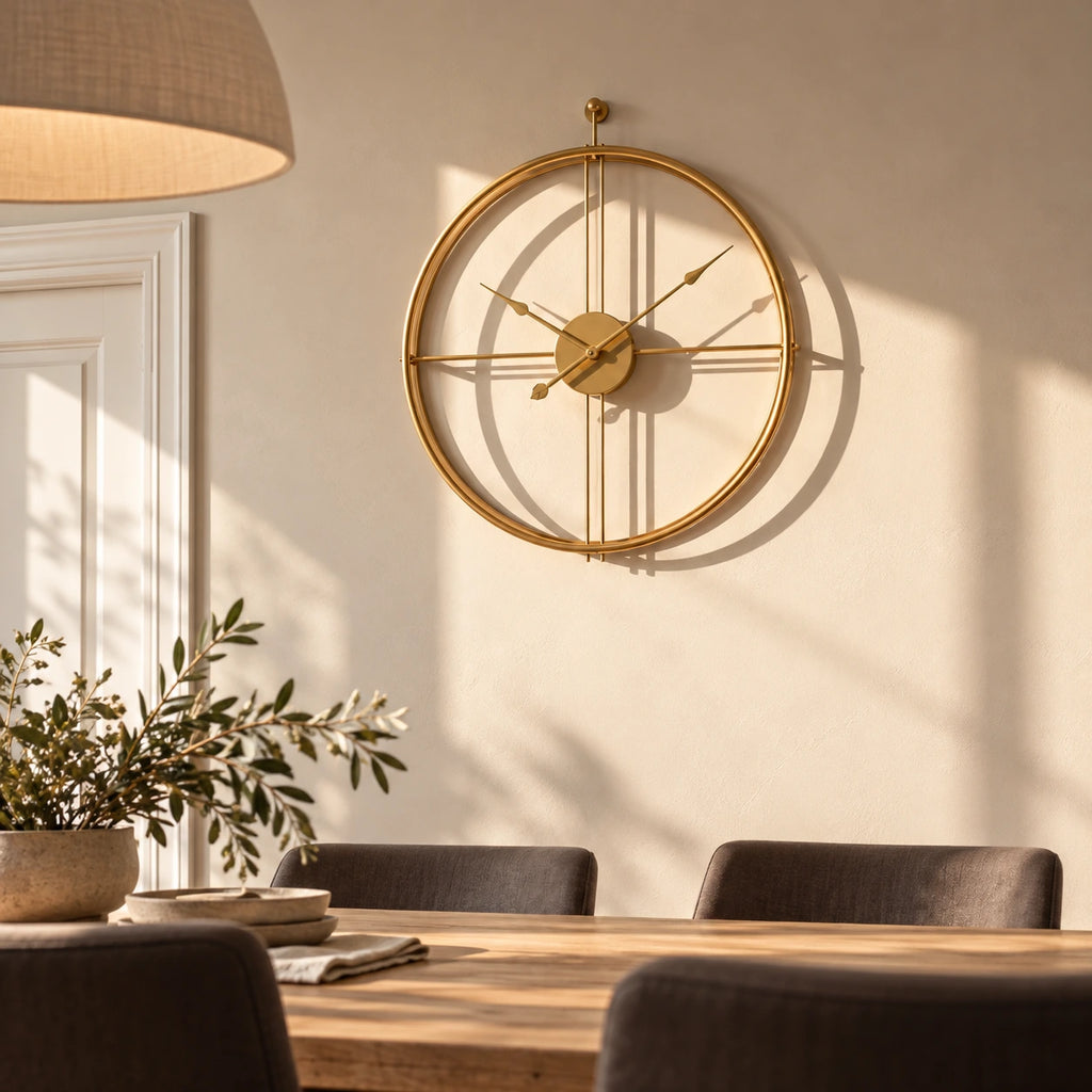 Horloge murale design à cercle ouvert — mise en situation