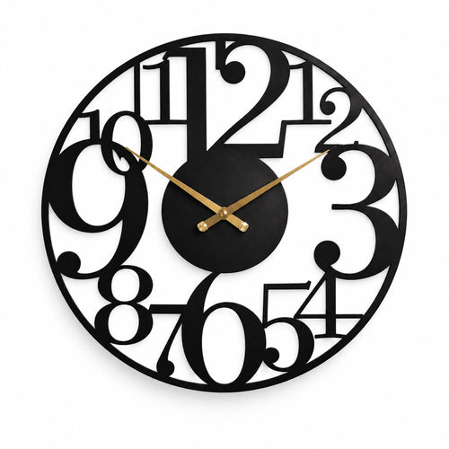 Horloge murale circulaire en métal — 60 cm — vue studio