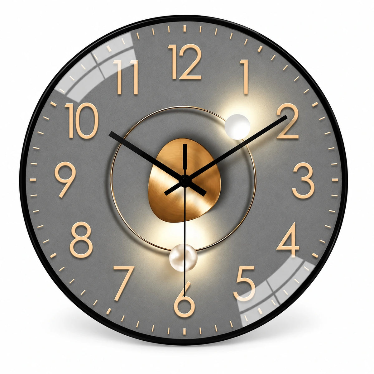 Horloge murale graphique en verre et plastique — vue studio