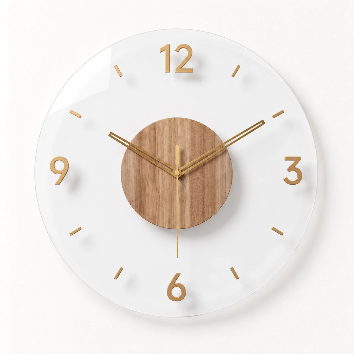 Horloge murale en bois minimaliste — Style 3 — vue studio
