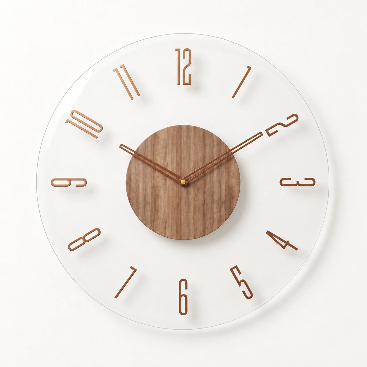 Horloge murale en bois minimaliste — Style 4 — vue studio