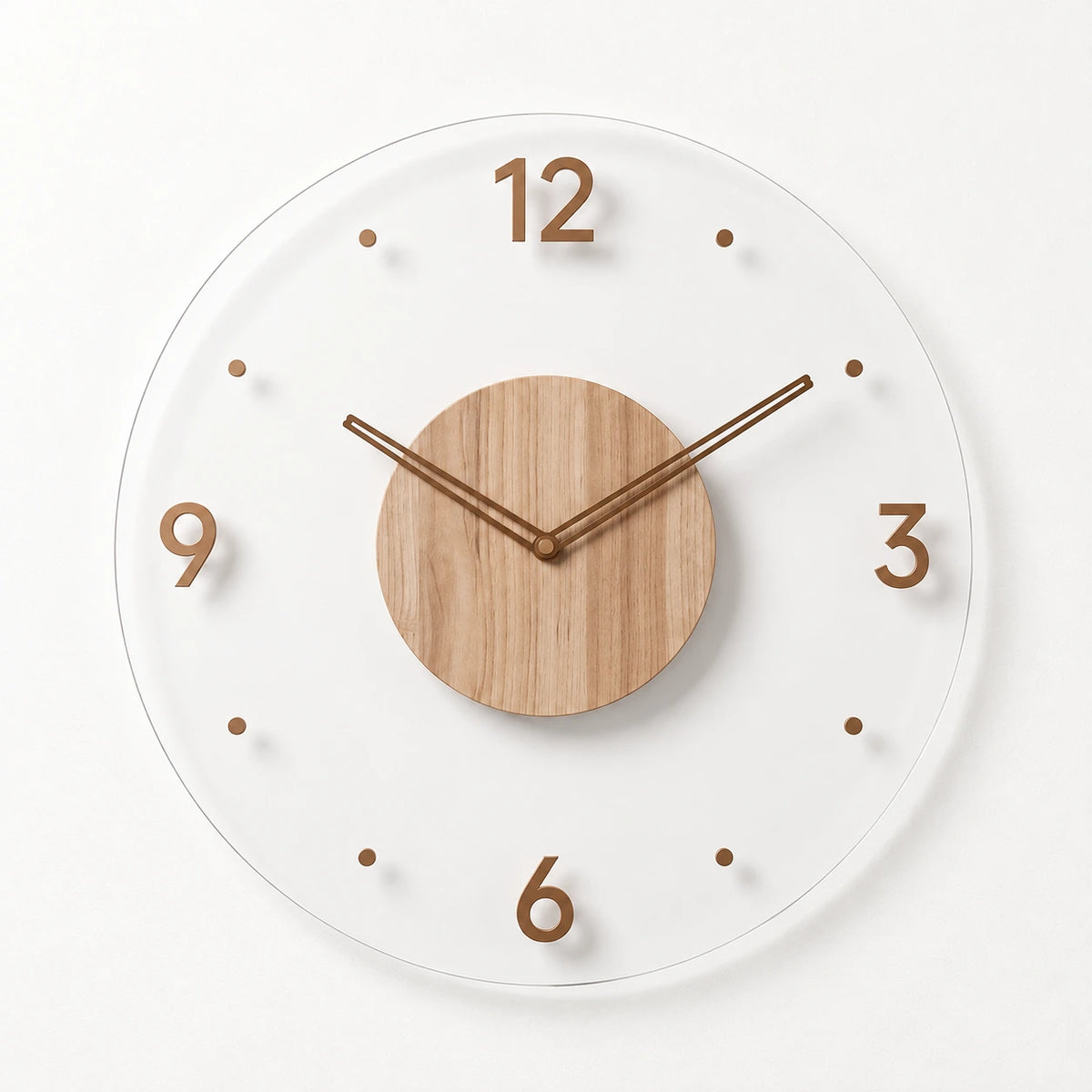 Horloge murale en bois minimaliste — Style 5 — vue studio