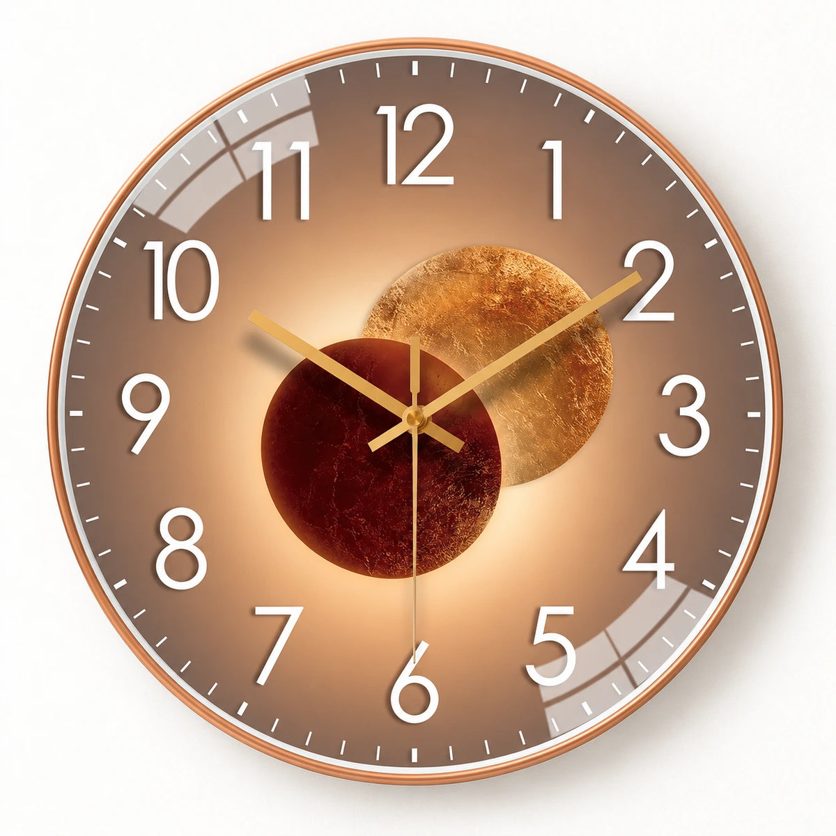 Horloge murale graphique en verre et plastique — style 1 — vue studio