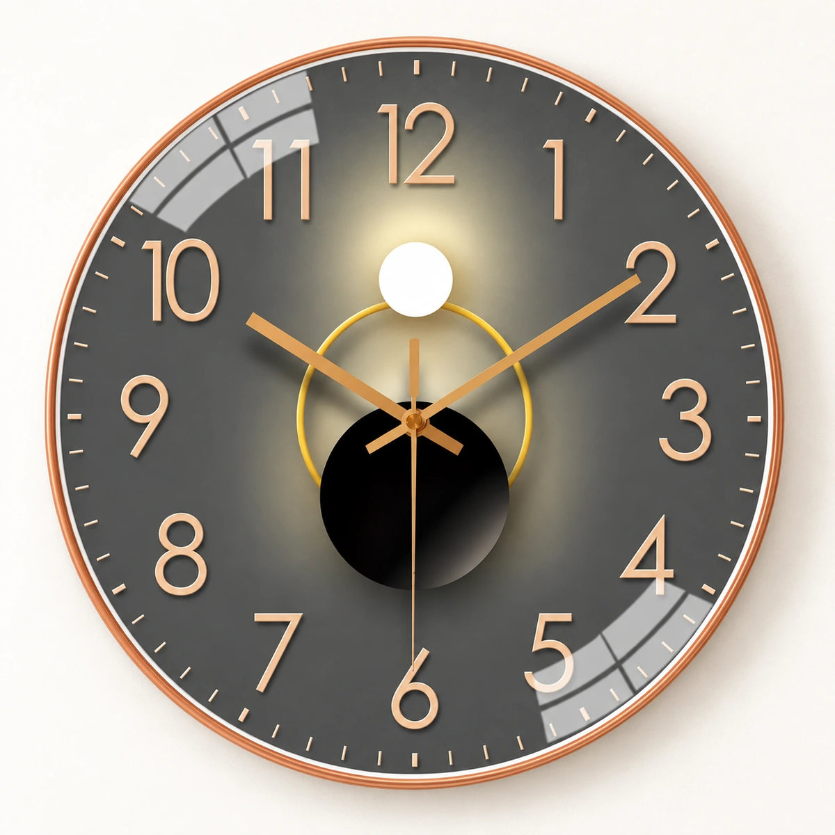 Horloge murale graphique en verre et plastique — style 2 — vue studio